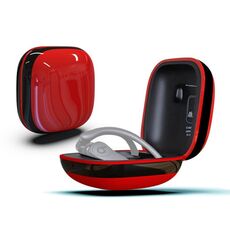 Custodia protettiva per auricolari wireless in silicone + PC con superficie a specchio per Beats Powerbeats Pro (rosso + nero)