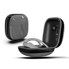 Custodia protettiva per auricolari wireless in silicone + PC con superficie a specchio per Beats Powerbeats Pro (grigio + nero)