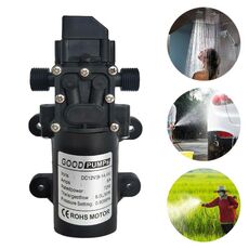 Pompa autoadescante ad alta pressione da 12 V e 70 W, pompa per acqua a membrana intelligente con uscita a destra, tipo: doppia filettatura (doppia bocca piatta da 18 mm)