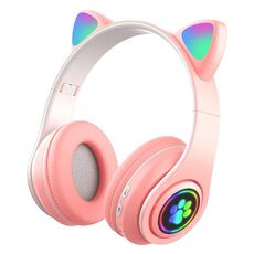 B39 Cat Ear Design LED LED Light Light Wireless Auricolare Bluetooth (rosa)