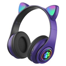 B39 Cat Ear Design LED LED Light Light Wireless Auricolare Bluetooth (viola)