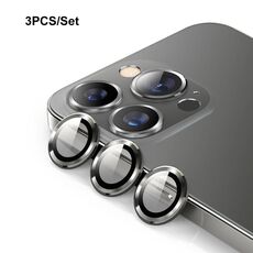 Per iPhone 13 Pro ENKAY Hat-Prince Lega di alluminio + Vetro temperato Copriobiettivo per fotocamera Anello per pellicola / 13 Pro Max (Grafite)