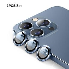 Per iPhone 13 Pro ENKAY Hat-Prince lega di alluminio + vetro temperato copriobiettivo fotocamera anello pellicola / 13 Pro Max (blu)