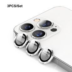 Per iPhone 13 Pro ENKAY Hat-Prince lega di alluminio + vetro temperato copriobiettivo fotocamera anello pellicola / 13 Pro Max (argento)