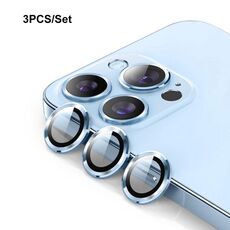 Per iPhone 13 Pro ENKAY Hat-Prince Lega di alluminio + Vetro temperato Copriobiettivo per fotocamera Anello per pellicola / 13 Pro Max