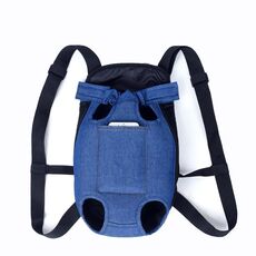 Cane che esce pieghevole sul busta del pet di zaino del torace Borsa da pet, Colore: Blue Denim (Four Seasons) (XL)