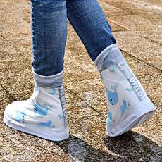 2 paia 905-A Children Piovy Day Cartoon Pattern Set da scarpa impermeabile (Blue Whale XXL)