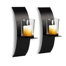 2 Pz BS2001 ARC tridimensionale APPEZZO APPENALE A PIANO A PIEDE DI CANDELLICK DECORAZIONE DECORAZIONE (NERO)