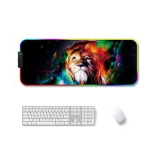 350x600x3mm F-01 Gomma Trasferimento termico RGB Luminoso Pad Mouse antiscivolo (Leone colorato)