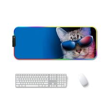 300x800x3mm F-01 Trasferimento termico in gomma RGB PAD MOUSINO LUMINO RGB (occhiali gatto)