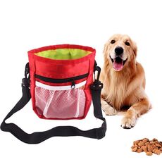 Borsa da snack per borsa da addestramento per animali domestici Borsa a vita da esterno portatile Borsa multifunzionale a due in-one (rosso)