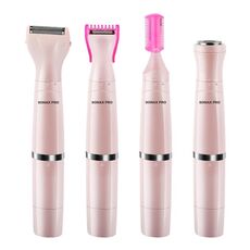 Sonax Pro SN-8933 4 in 1 Electric Women Shaver Multi-Function Carica USB Scraping Knife Deposito di depilazione (rosa)