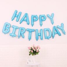 2 PCS 16 pollici Buon compleanno Lettera di compleanno in alluminio Palloncino Balloon Birthday Party Decoration Decorazione Specifica: (Versione USA Bandy Blue)