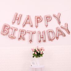 2 PCS 16 pollici Buon compleanno Lettera di compleanno in alluminio Palloncino Balloon Festa di compleanno Decorazione Decorazione Specifica: (Versione USA in oro rosa)