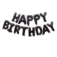 2 PCS 16 pollici Happy Birthday Letter Pellicola di alluminio Palloncino per feste di compleanno Decorazione Decorazione Specifica: (Versione USA Nero)