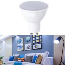 4 PCS LED Light Cup 2835 Patch Bulb Energy-Saving Bulb Plastic Clad Light tazza di alluminio, Potenza: 7W 12 Perline (GU10 Copertura bianca lattea (luce calda))