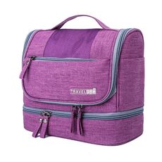 Sacchetto di stoccaggio del trucco di viaggio RH523 Borsa a grande capacità impermeabile Anti-mucchio Anti-mucchio Dry and Wet Separation Package Bag Gancio portatile (Violet)