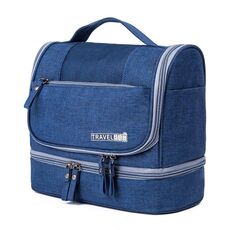 Sacchetto di stoccaggio per trucco di viaggio RH523 BAGNE-Capacità Impermeabile Anti-Diampacchi Secco e Pacchetto Separazione Separazione a umido Portatile Gancio per il lavaggio del gancio (Navy)