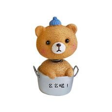 10 pz carino scuotimento testa primavera decorazione auto decorazione torta cottura mini decorazioni in resina in vaso, specifica: orsi