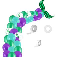 5011 Birthday Party Decorazione 12 pollici Mermaid Tail Latex Balloon set (verde)