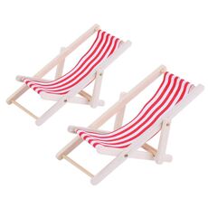 2 Pz 1:12 Beach Lounge Sedia Sedia Simulazione Modello Outdoor Beach Scene Scena di tiro Puntelli possono essere piegati (rossi)