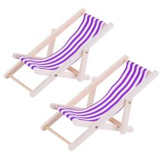 2 pz 1:12 Beach Lounge Chair Simulation Model Outdoor Beach Scene Scena di tiro Puntelli possono essere piegati (viola)