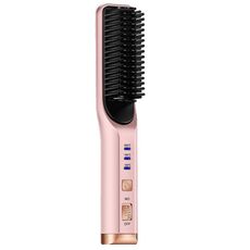 2 in 1 Curling e raddrizzatura Dual-Usa Mobile Mini Pelle multifunzione per capelli, Colore: rosa