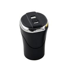 Posacenere per auto N09C con posacenere per auto con lampada e coperchio (argento)
