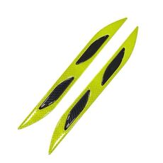 2 set fibra di carbonio Avvertimento Autoadesivo Auto Anti-collisione Striscia foglia Piastra Riflettente Autoadesivo Autoadesivo Light Sopracciglio Anti-collisione Drops Sticker (4 PCS (paraurti Giallo fluorescente))