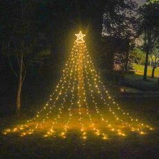 10LM 350 LED Star Waterfall Light Noth Christmas String Lights Outdoor Meteor Light, Plug Specs: Spina UE (luce bianca calda)