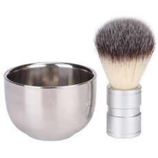 Acciaio inox Acciaio inossidabile Brush Brush Brush Manual Stirring e Schiuma Strumento da barba, Specifica: Bowl + Brush