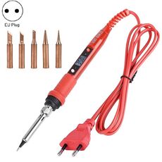 TEMPERATURA DI TEMPERATURA LCD metallizzato Set di saldatura per saldatura e saldatura Set di saldatura per saldatura elettrica strumento di saldatura per saldatura elettrica (220 V tappo EU Plucco in bronzo rosso)