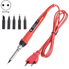 TEMPERATURA LCD METALLICA LCD Regolazione Saldatore e saldatore Set Set Set di saldatura elettrica Strumento di saldatura per saldatura elettrica (220 V Plug EU Plug Nero Testa rossa)