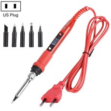 Set di saldatura a regolazione della temperatura LCD metallica Set di saldatura per saldatura per saldatura elettrica Strumento di saldatura per saldatura elettrica (110 V Pluppo US Black Head Red)