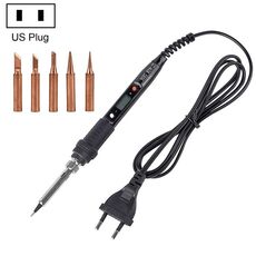 Set di saldatura della regolazione della temperatura del LCD metallizzato della temperatura LCD Set di saldatura per saldatura del saldatura elettrica (110 v spina della testa del bronzo della spina del nero)