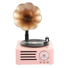 T15 Petunia Retro Vinyl Record Player Multifunzione wireless Mini Bluetooth Audio (rosa)