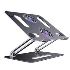 Biseruy P43F in lega di alluminio pieghevole supporto per computer notebook notebook supporto per notebook, colore: grigio con cavo tipo-c