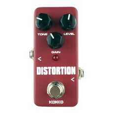 KOKKO FDS2 Mini pedale per effetti di distorsione monoblocco per chitarra elettrica (rosso vino)