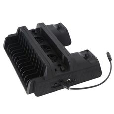 DOBE TP4-882 3 in 1 ventola di raffreddamento per console di gioco + slot di archiviazione di gioco + dock di ricarica per controller di gioco per Sony PS4 / PS4 Pro / PS4 Slim (nero)