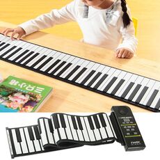 Pianoforte avvolgibile flessibile in silicone MIDI a 88 tasti, tastiera: 133 x 14,2 x 0,6 cm