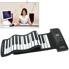 Pianoforte avvolgibile flessibile in silicone MIDI portatile a 61 tasti, tastiera: 90 x 7 x 0,6 cm