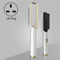 ZF-888 60W Dual-Purpose Splint Electric Curling Comb For Straight Hair And Curly Hair UK Plug(White)