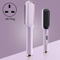 ZF-888 60W Dual-Purpose Splint Electric Curling Comb For Straight Hair And Curly Hair UK Plug(Purple)