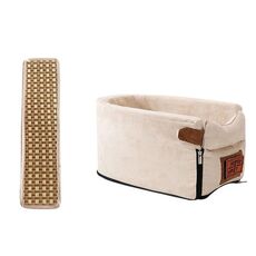 Auto Central Control Seat Pet Portable Bed Plad Pad, Color: Oval Beige + Summer Mat (42x20x22cm)