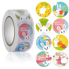 5 PCS Pasqua Bunny Egg Cartoon Decoration Sticker, Dimensioni: 2,5 cm / 1 pollice (HA037)