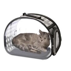 Pacchetto di uscita della capsula dello spazio trasparente dell'animale domestico, dimensione: grande (grigio)