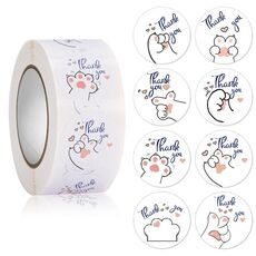 10 rotoli carino cartone animato animale bambino grazie adesivo (ha063)