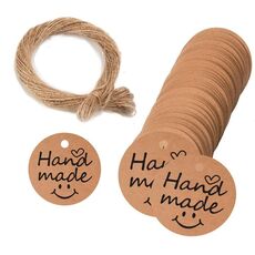 5 borse 100 pz / sacchetto Tag regalo di carta Kraft Hang Tags (L-26)