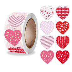 10 PCS Roll Pack Valentine Day Heart Love Sticker Etichetta autoadesiva, Dimensioni: 2.5 cm / 1 pollice (A-260)