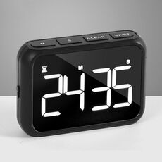 Sveglia elettronica a schermo grande ricaricabile LCD Timing per promemoria per il promemoria da cucina Timer di cottura (nero)